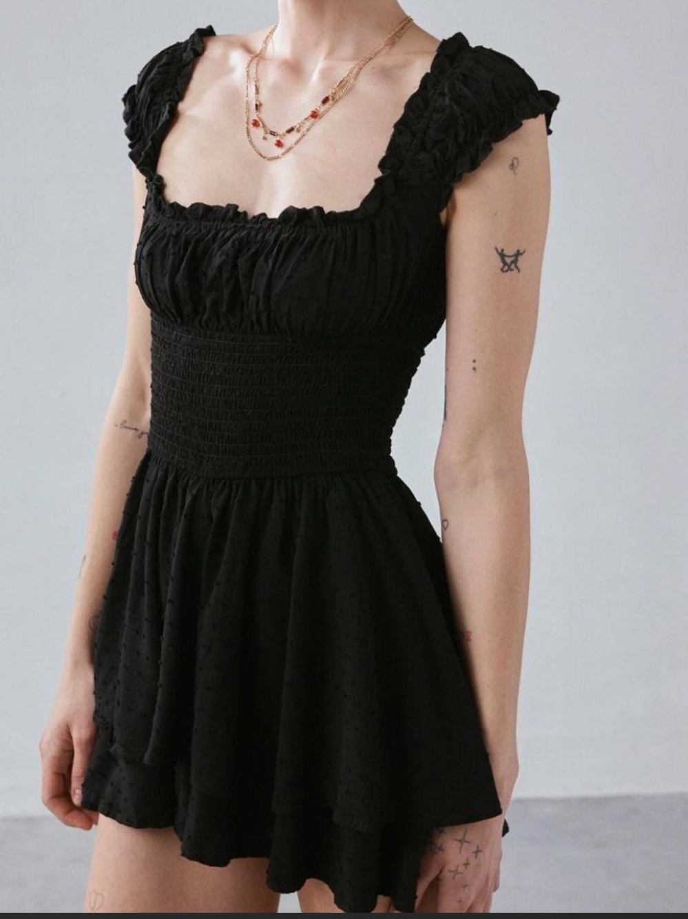 Urban Outfitters Black Babydoll Romper